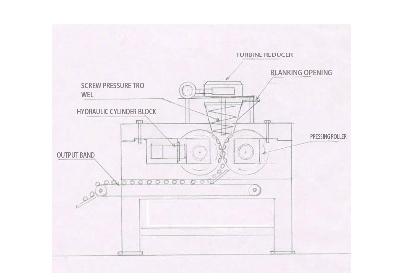 Forced feeding structure (screw feeding) and hydraulic power system