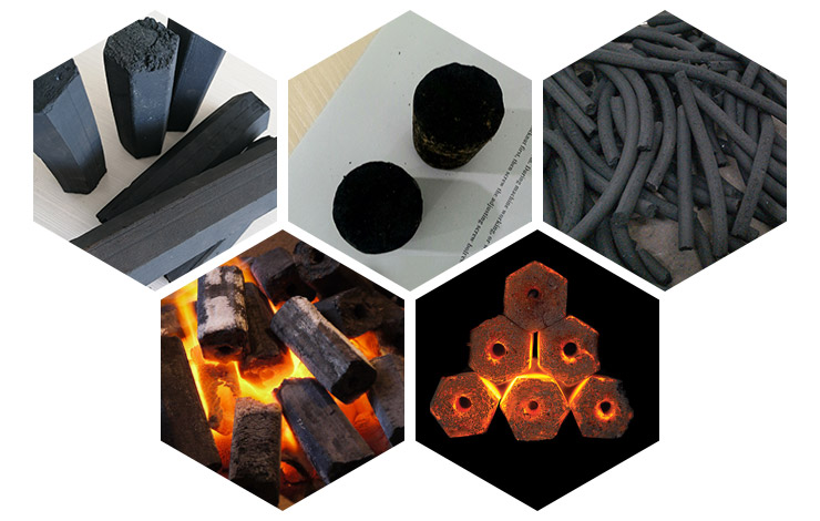 Charcoal briquette from charcoal Briquette Extruder Machine