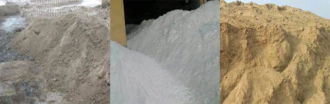 gypsum waste with different colors
